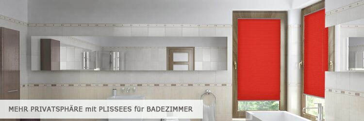 Badezimmer Plissee am Fenster - montiert im Fensterfalz - www.plissee-experte.de