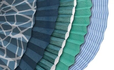 Gemustert in blau