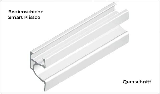 Smart Plissee Querschnitt Bedienschiene