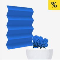 Plissee Blau als Fensterdekoration