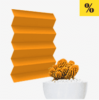 Plissee Orange mit sommerlicher Optik