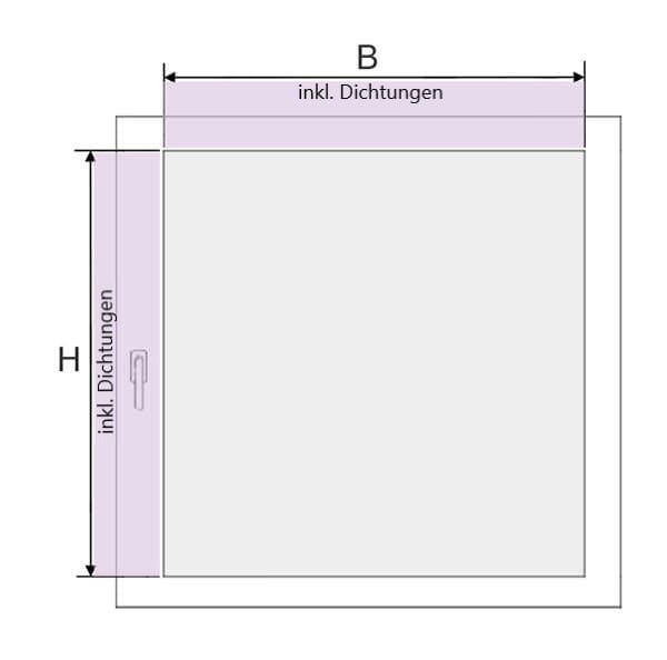 VS2 Slide Comfort bei einer Dichtungsbreite (D) zwischen 3 und 5 mm