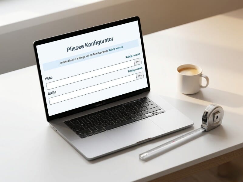 Schritt 1: Fenster messen und Wabenplissee online konfigurieren